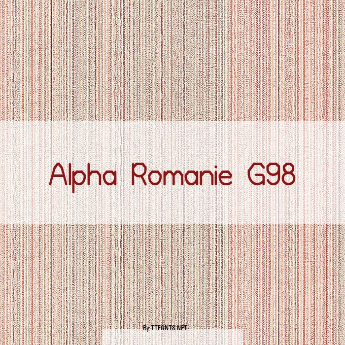 Alpha Romanie G98 example